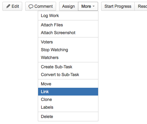 Figure: Summoning the Link dialog