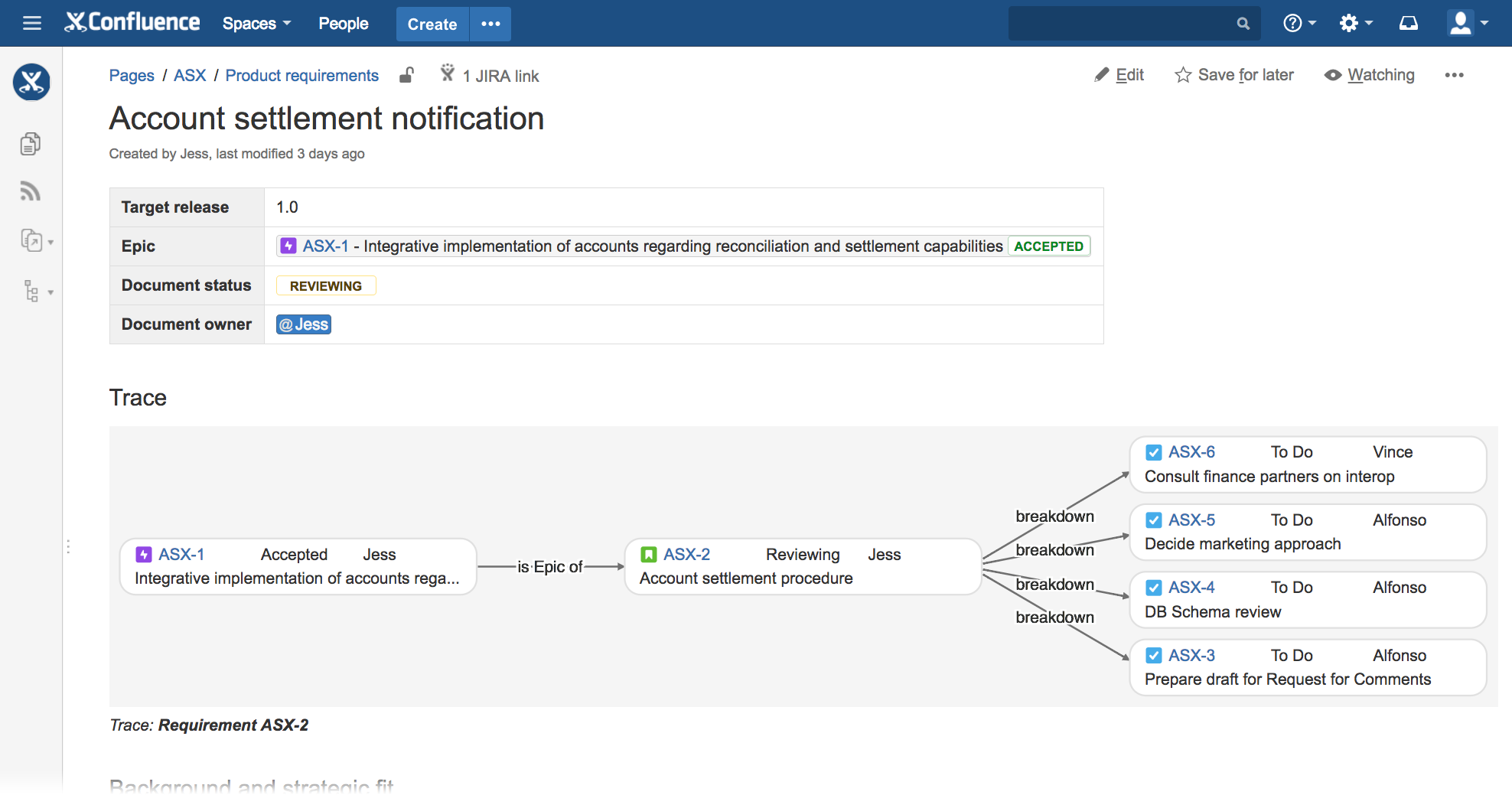 Vivid Trace 1.4.4 supports embedding saved traces in Confluence pages