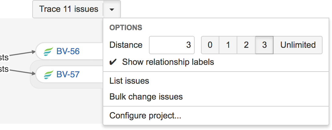 Figure: Contextual menu attached to context traces