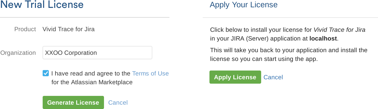 Figure: Atlassian Marketplace search results for the search term "vivid trace"