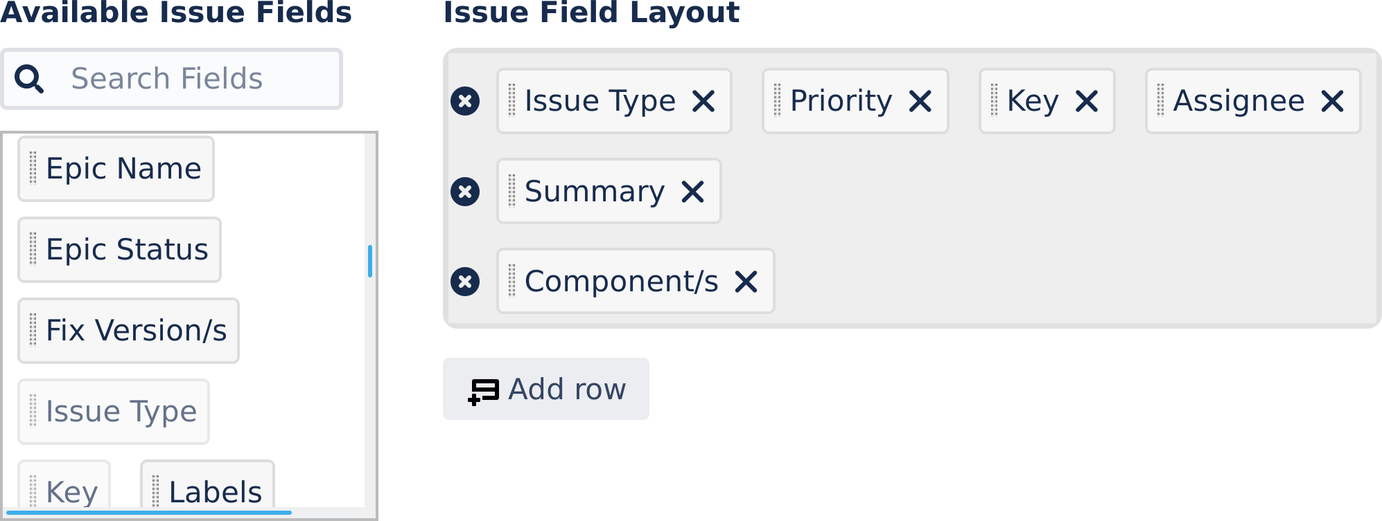 Figure: Depiction of how issue field layout designs are rendered in trace graphs.