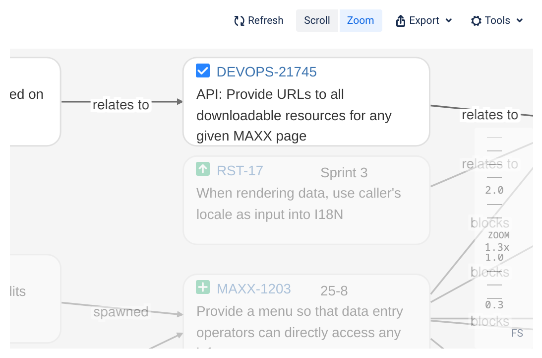 Relation graphs offer scroll and pan & zoom viewing modes in Vivid Trace version 2025.1